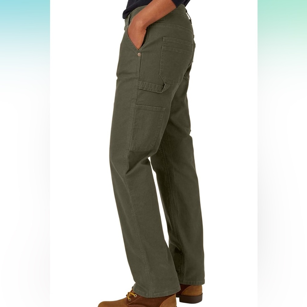 Dickies Women's Relaxed Straight Carpenter Duck Pant - Moss Green - Picture 4 of 6